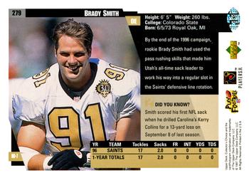 1997 Collector's Choice #279 Brady Smith Back