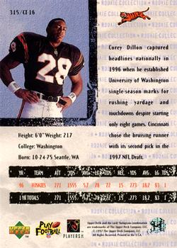 1997 Collector's Choice #315 Corey Dillon Back