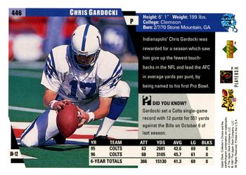 1997 Collector's Choice #446 Chris Gardocki Back