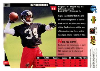 1997 Collector's Choice #472 Ray Buchanan Back