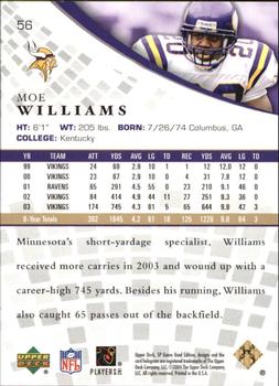2004 SP Game Used - Gold #56 Moe Williams Back