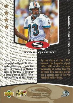1997 Collector's Choice - StarQuest #SQ81 Dan Marino Back