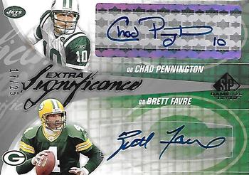 2004 SP Game Used - SIGnificance Extra #XSIG-PF Chad Pennington / Brett Favre Front