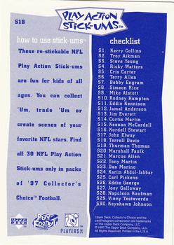 1997 Collector's Choice - Play Action Stick-Ums #S18 Terrell Davis Back