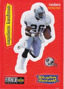 1997 Collector's Choice - Play Action Stick-Ums #S28 Napoleon Kaufman Front