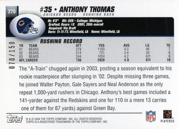 2004 Topps - Black #270 Anthony Thomas Back