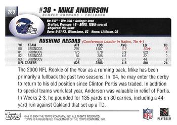 2004 Topps - Topps Collection #269 Mike Anderson Back