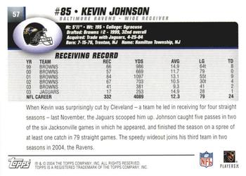 2004 Topps 1st Edition #57 Kevin Johnson Back