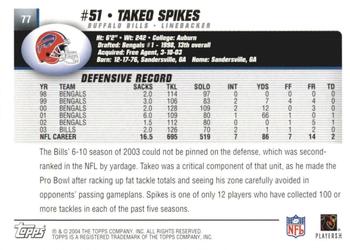 2004 Topps 1st Edition #77 Takeo Spikes Back