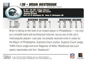 2004 Topps 1st Edition #122 Brian Westbrook Back
