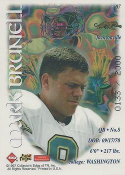 1997 Collector's Edge Excalibur - 22K Knights #07 Mark Brunell Back