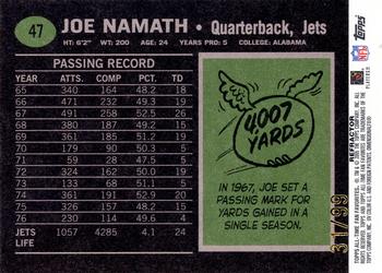 2004 Topps All-Time Fan Favorites - Chrome Refractors #47 Joe Namath Back