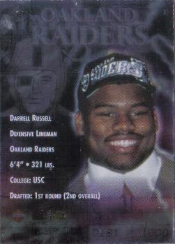 1997 Collector's Edge Excalibur - NFL Draft #3 Darrell Russell Back