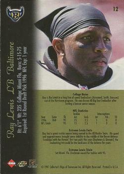 1997 Collector's Edge Extreme #12 Ray Lewis Back