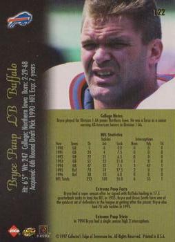 1997 Collector's Edge Extreme #122 Bryce Paup Back