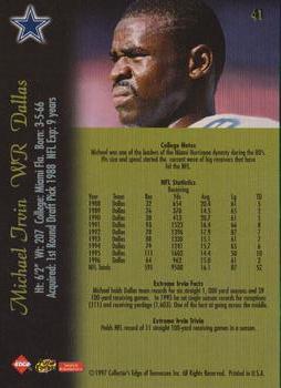 1997 Collector's Edge Extreme #41 Michael Irvin Back