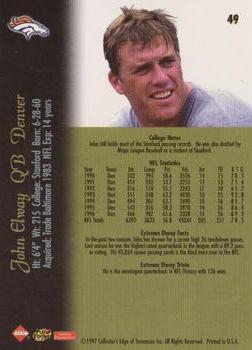 1997 Collector's Edge Extreme #49 John Elway Back