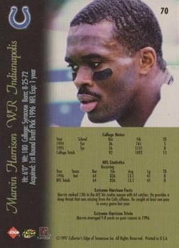 1997 Collector's Edge Extreme #70 Marvin Harrison Back