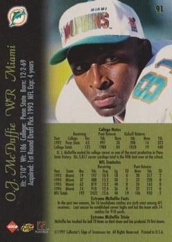 1997 Collector's Edge Extreme #91 O.J. McDuffie Back