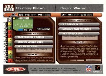 2004 Topps Total - First Edition #228 Courtney Brown / Gerard Warren Back