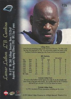 1997 Collector's Edge Extreme - Foil #P26 Lamar Lathon Back