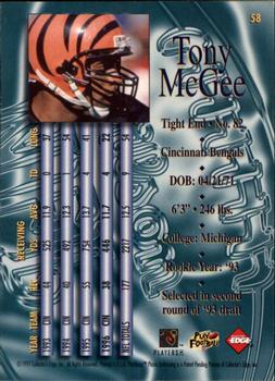 1997 Collector's Edge Masters #58 Tony McGee Back