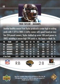 2004 Upper Deck Foundations - Exclusive Gold #44 Fred Taylor Back