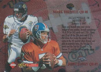 1997 Collector's Edge Masters - Playoff Game Ball #6 Mark Brunell / John Elway Back
