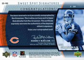 2004 Upper Deck Sweet Spot - Signatures #SS-RG Rex Grossman Back