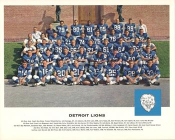 1962 Tang Team Photos #NNO Detroit Lions Front