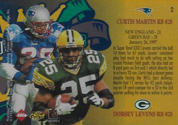 1997 Collector's Edge Masters - Super Bowl XXXI Game Ball #2 Dorsey Levens / Curtis Martin Back