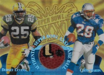 1997 Collector's Edge Masters - Super Bowl XXXI Game Ball #2 Dorsey Levens / Curtis Martin Front