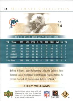 2004 Upper Deck Ultimate Collection - Gold #34 Ricky Williams Back