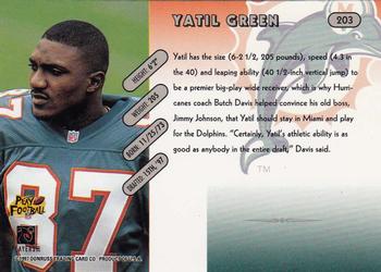 1997 Donruss #203 Yatil Green Back