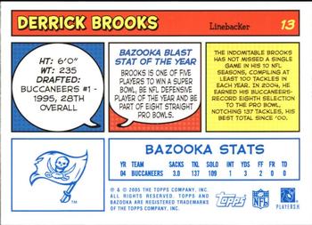 2005 Bazooka - Blue #13 Derrick Brooks Back