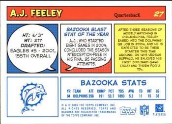 2005 Bazooka - Blue #27 A.J. Feeley Back