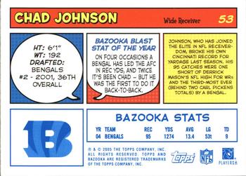 2005 Bazooka - Blue #53 Chad Johnson Back