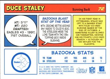 2005 Bazooka - Blue #72 Duce Staley Back
