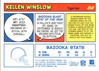 2005 Bazooka - Blue #82 Kellen Winslow Back