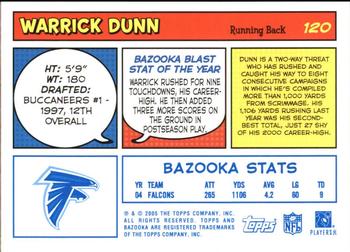 2005 Bazooka - Blue #120 Warrick Dunn Back