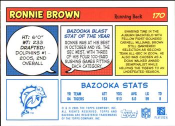 2005 Bazooka - Blue #170 Ronnie Brown Back