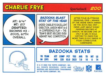 2005 Bazooka - Blue #200 Charlie Frye Back