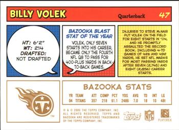 2005 Bazooka - Gold #47 Billy Volek Back