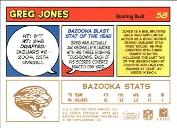 2005 Bazooka - Gold #58 Greg Jones Back