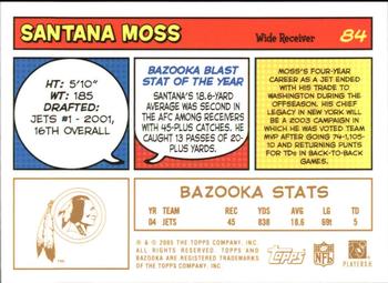 2005 Bazooka - Gold #84 Santana Moss Back