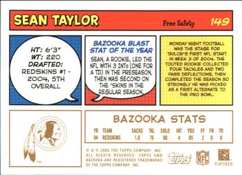 2005 Bazooka - Gold #149 Sean Taylor Back