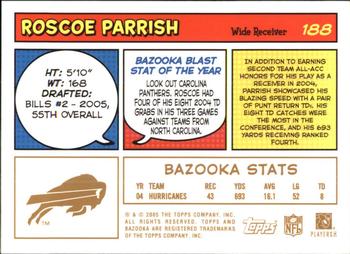 2005 Bazooka - Gold #188 Roscoe Parrish Back