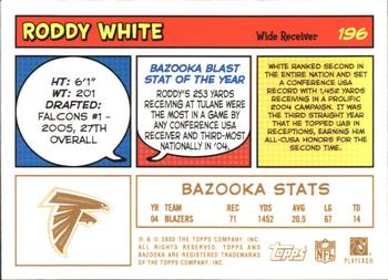 2005 Bazooka - Gold #196 Roddy White Back