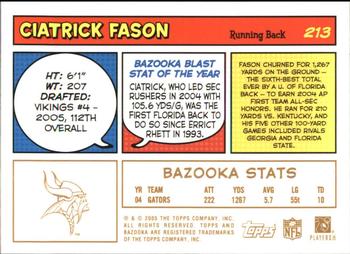 2005 Bazooka - Gold #213 Ciatrick Fason Back
