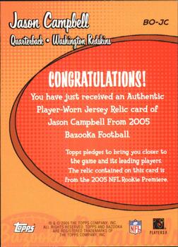 2005 Bazooka - Originals Jerseys #BO-JC Jason Campbell Back